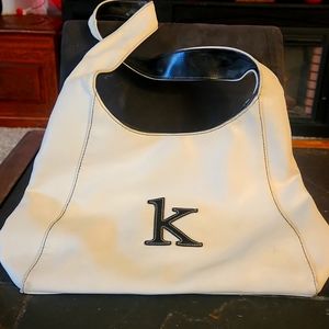*used* letter k purse